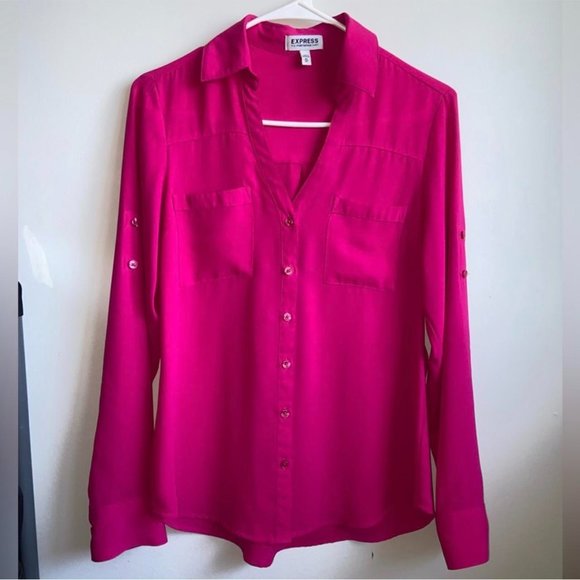 EUC Express Portofino Shirt in gorgeous fuchsia color, Size Small - Picture 5 of 5